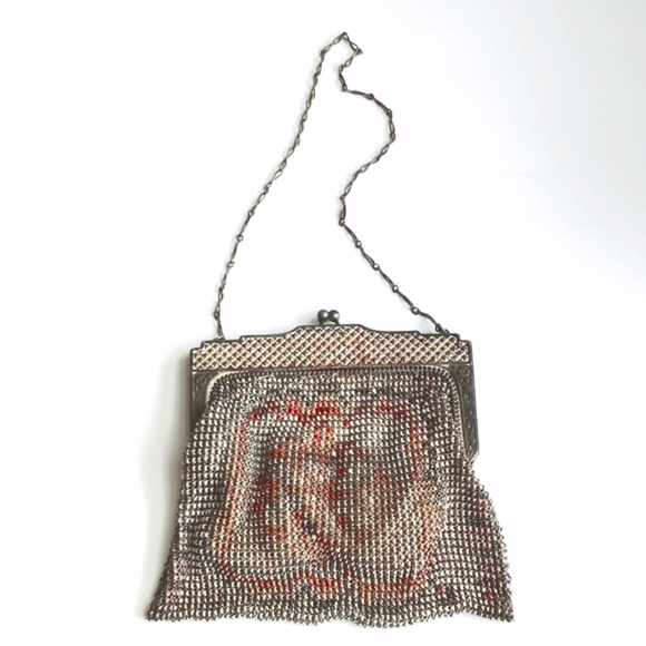 Antique / Vintage French Art Nouveau Style Chainmail Mini Purse Early 1900's - Picture 12 of 13